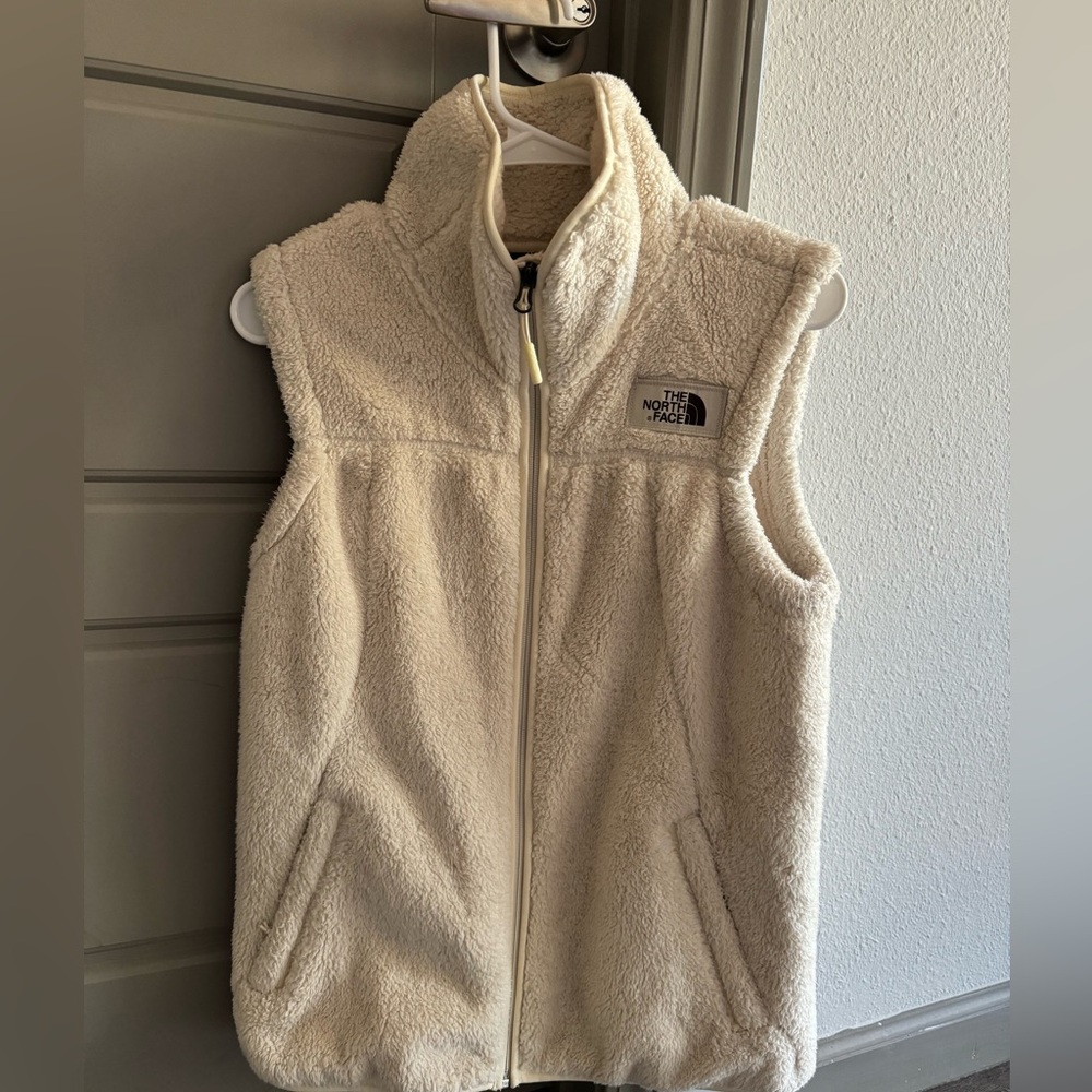 The North Face Cream Fluffy Vest